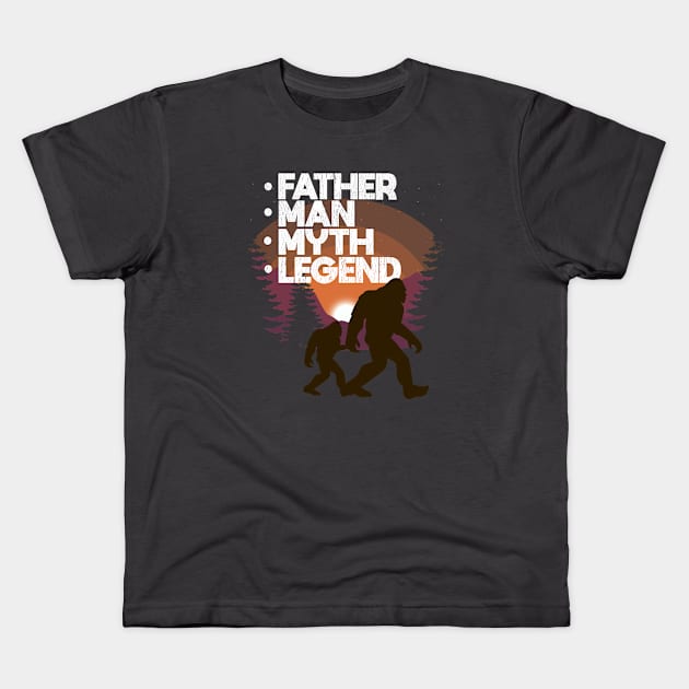 Father - Father Man Myth Legend Kids T-Shirt by Kudostees